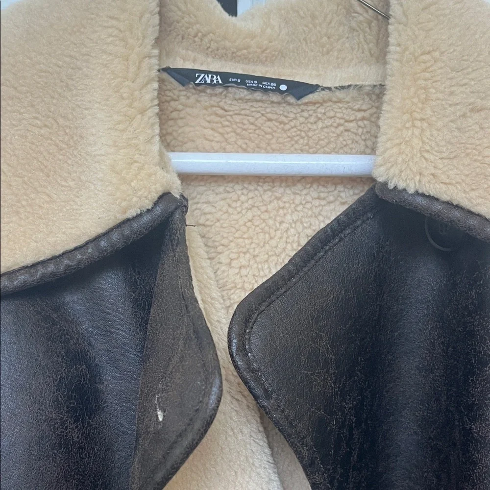 Zara Brown Fleece Jacket - Picture 4 of 5